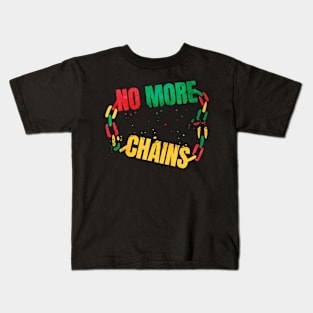 African Heritage No More Chains Freedom Day Logo Juneteenth Kids T-Shirt